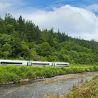 Iranrod Eireann. Rosslare to Dublin line. Woodenbridge golf course