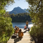 LAGO ESCONDIDO, BARILOCHE - ARGENTINA - FEBRUARY 2017 - Unidentified young people, enjoying the summer on the patagonian lake, eating and having fun on the deck.; Shutterstock ID 653309122; your: Sloane Tucker; gl: 65050; netsuite: Online Editorial; full: Bariloche Landing Page
653309122