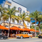 Taxis on Miami's Ocean Drive in South Beach. Alamy 