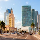 Miami skyline with Freedom Tower and skyscrapers of Miami Downtown