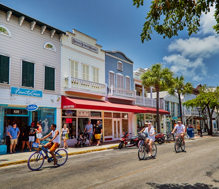 Cyclists on Duval Street in Key West