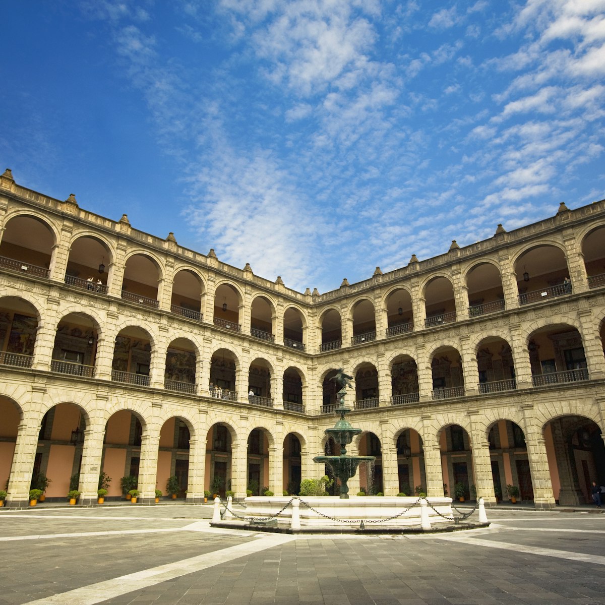 Fountain in the courtyard of a government building, National Palace, Zocalo, Mexico City, Mexico