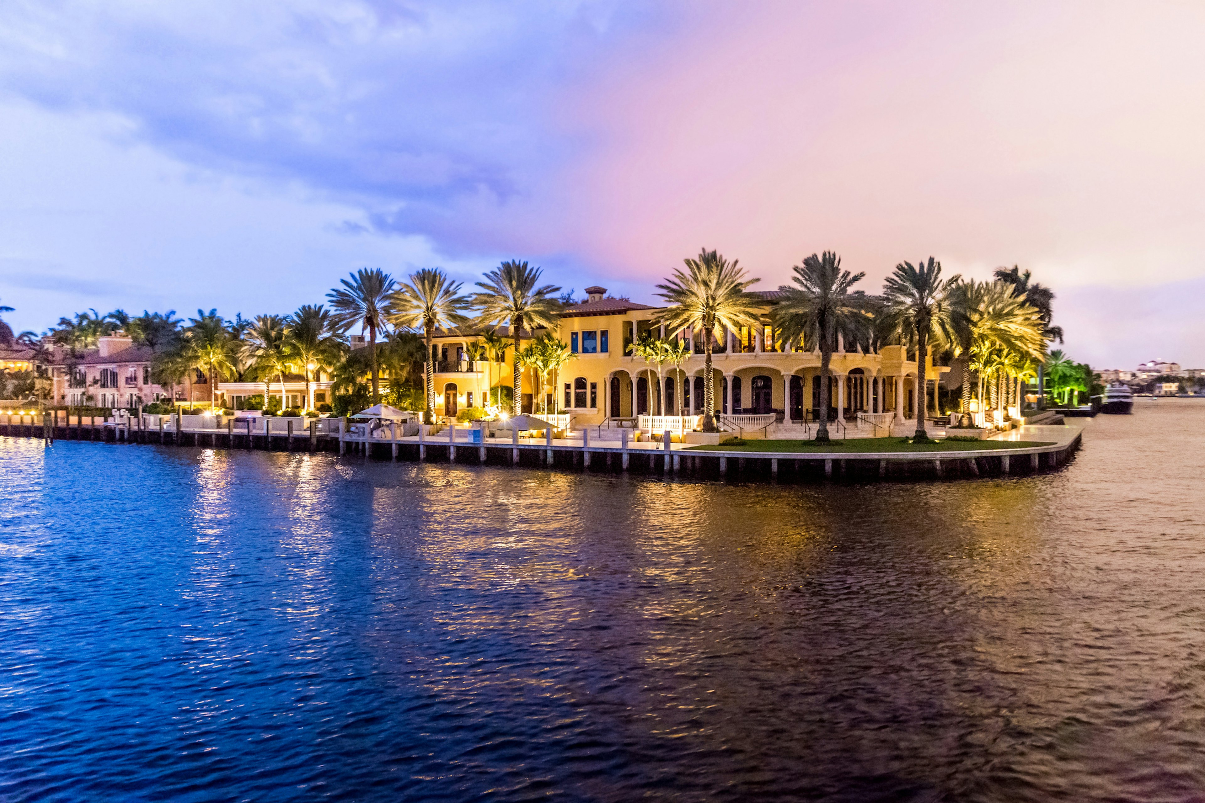 The canal next to Las Olas Boulevard in Fort Lauderdale, Florida