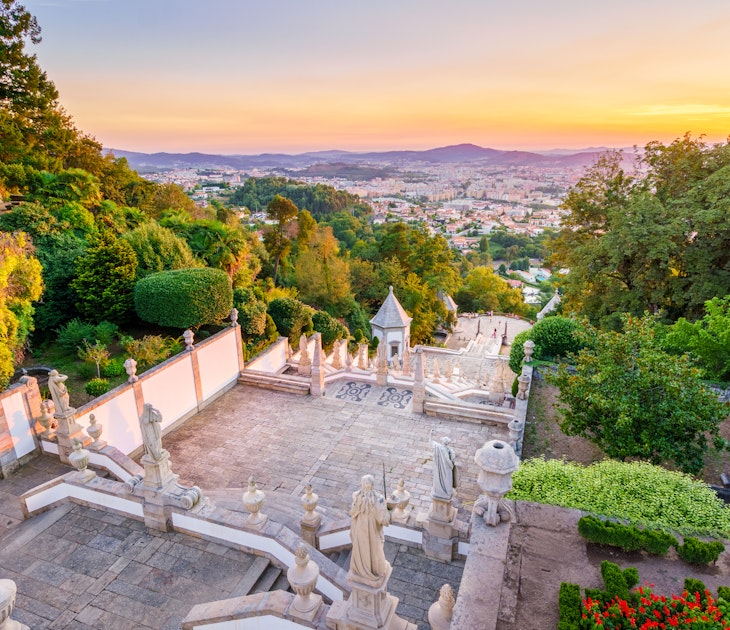 The Bom Jesus do Monte Sanctuary is located in the city of Braga, Portugal. It is one of the iconic location of Portugal,  with a long and beautiful stairways leading to the doors of the cathedral.
889624024
Good Jesus of Mount Sanctuary - stock photo
The Bom Jesus do Monte Sanctuary is located in the city of Braga, Portugal. It is one of the iconic location of Portugal, with a long and beautiful stairways leading to the doors of the cathedral.