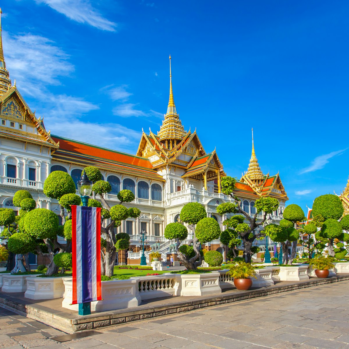 Grand palace, Wat pra kaew with blue sky, bangkok, Thailand