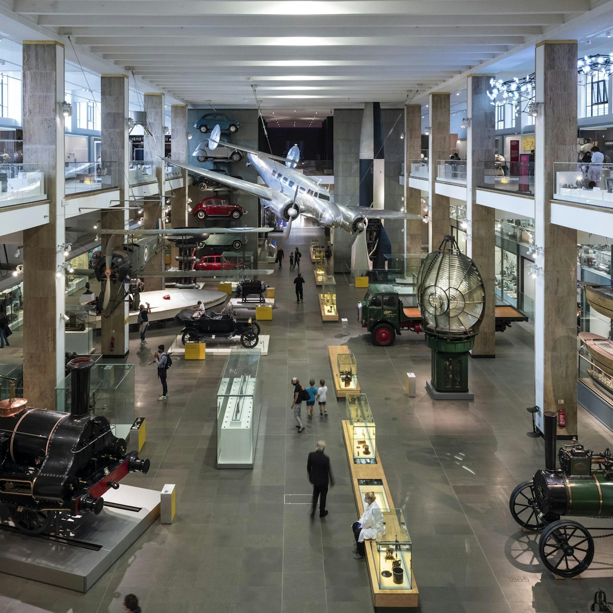 Images of families enjoying the museum on the first day of opening, abiding by social distancing/Covid-19 regulations. General shots for external Comms which show people enjoying our museum safely. Making of The Modern World Gallery, Science Museum, London, August 2020.