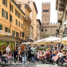 Bologna, Italy - Sep 15th, 2024: Busy street with people enjoying outdoor dining and the Torre dell'Arengo in the background; Shutterstock ID 2528022745; purchase_order: 65050 - Digital Destinations and Articles ; job: Lonely Planet; client: Where to eat in Bologna; other: Sasha Brady
2528022745
Outdoor restaurant terraces in Bologna