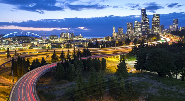 Views of Seattle from the highway.