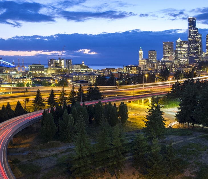 Views of Seattle from the highway.