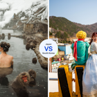 Take advantage of Japan's onsen culture, or visit the Gamcheon Culture Village in Busan.